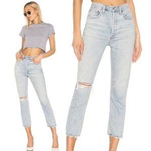 Agolde Riley High Rise Straight Crop in Shatter